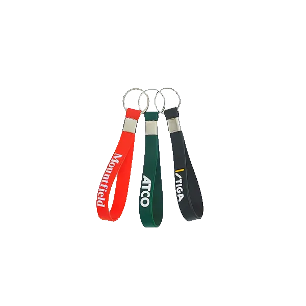 Selection of branded silicone loop keyrings