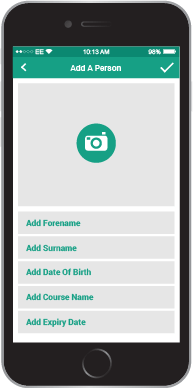 Screenshot of a blank staff record in EasyBadge