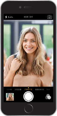 Screenshot of taking a staff photo in the app