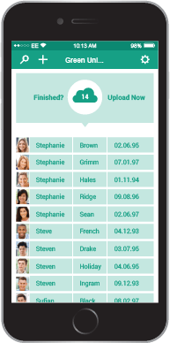Screenshot of the staff list in EasyBadge