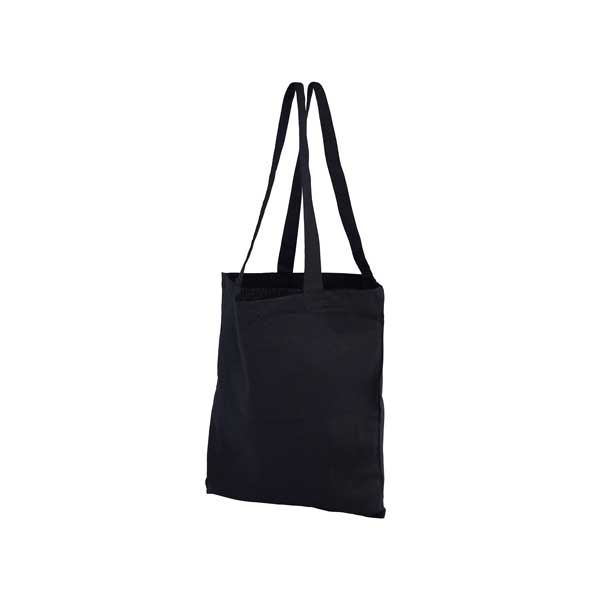 Black Brixy Unprinted Cotton Shopper Bag