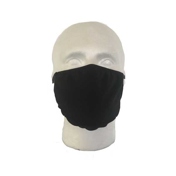 Black Cloth Face Mask - Front View