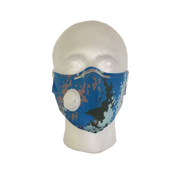 Blue Camouflage Mask - Front View