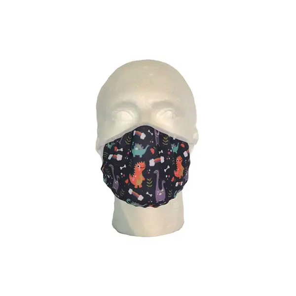 Dark Blue Blue Dinosaur Face Mask