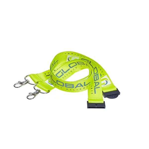 Custom Double Clip Lanyard Reflex Blue Custom Double Clip Lanyard