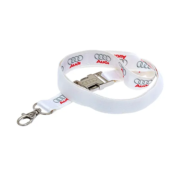 Satin Appliqué Lanyard Grey Satin Appliqué Lanyard