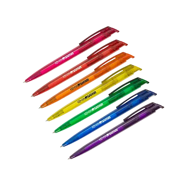 Frosted Recycled Litani Pen Frosted Recycled Litani Pen - Range Of Colours Arranged In Rainbow Order