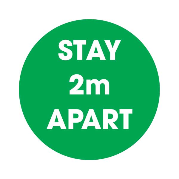 Green Stay 2m Apart Social Distancing Floor Sticker