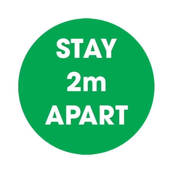 Stay 2m Apart Social Distancing Floor Sticker Green Stay 2m Apart Social Distancing Floor Sticker