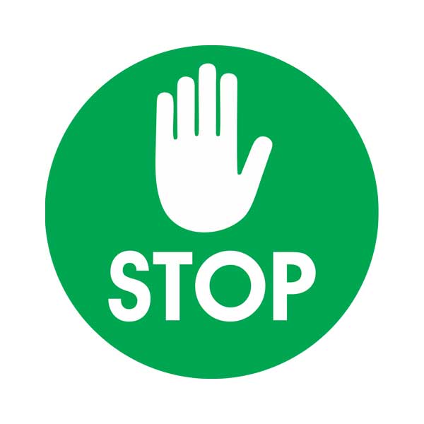 Green Stop Social Distancing Floor Sticker