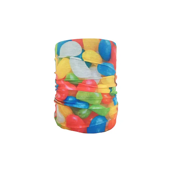 Jelly Bean Neck Tube Bandana Jelly Bean Neck Tube Bandana On Mannequin Head - Multicoloured Jelly Bean Sweets Print
