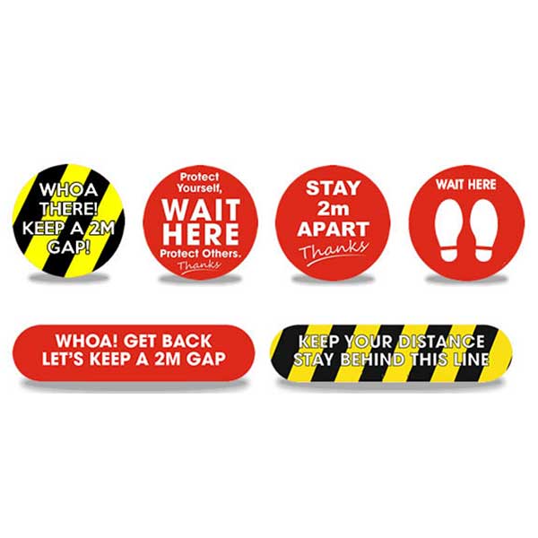 Multipack Social Distancing Stickers