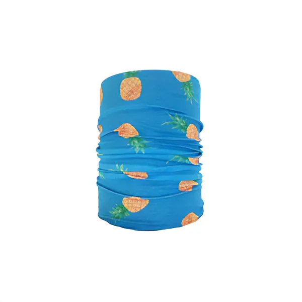 Pineapple Neck Tube Bandana Pineapple Neck Tube Bandana On Mannequin Head - Blue With Pineapple Print