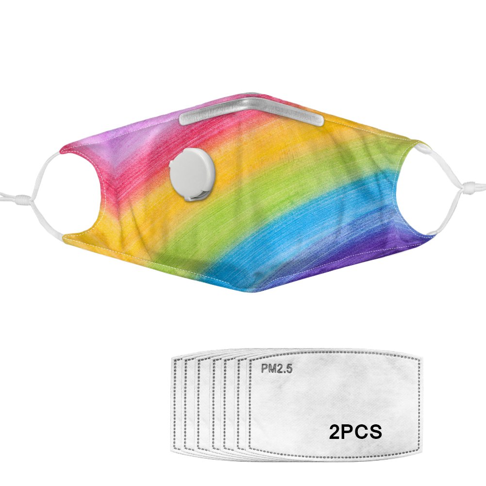 Rainbow Cloth Face Mask + 2 Pm2.5 Filters