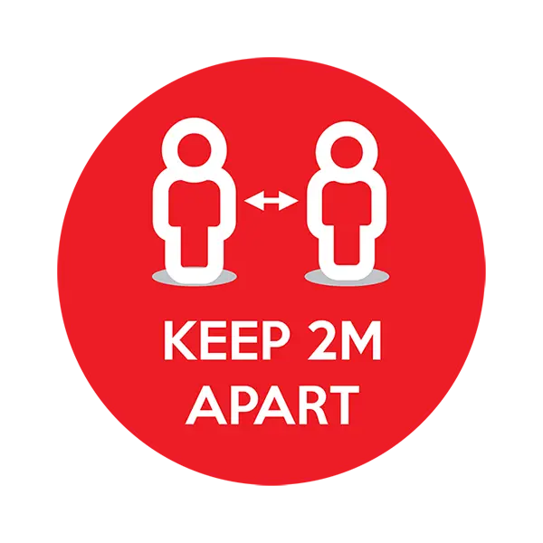 Keep 2m Apart Social Distancing Floor Sticker Red Keep 2m Apart Social Distancing Floor Sticker