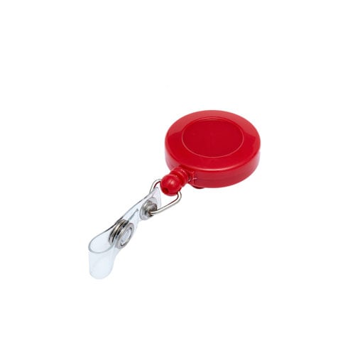 Red Retractable Ski Reel/Badge Reel
