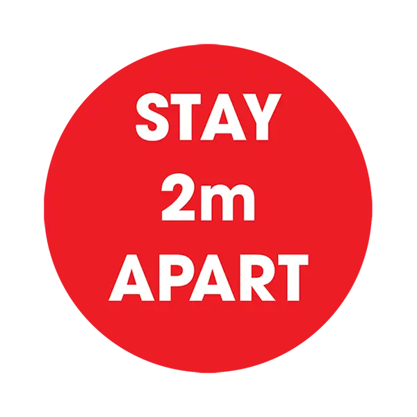 Stay 2m Apart Social Distancing Floor Sticker Red Stay 2m Apart Social Distancing Floor Sticker