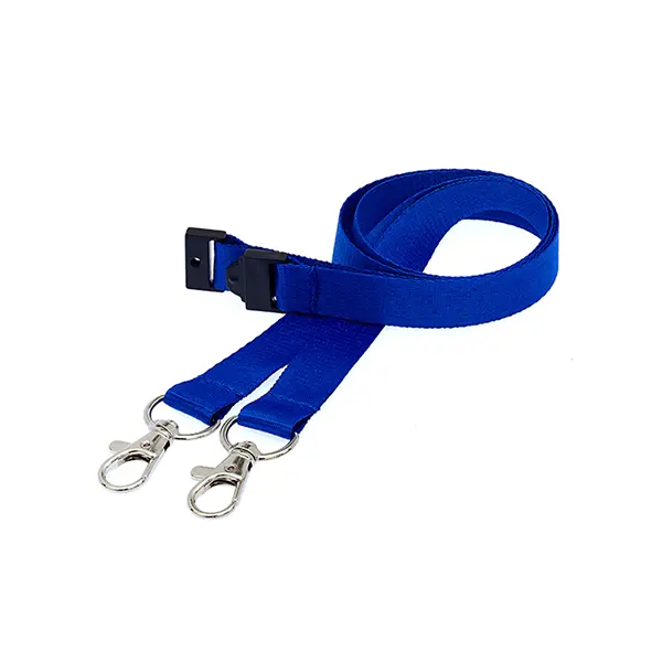 Plain Double Clip Lanyard (1.5cm Flat) Reflex Blue Plain Double Clip Lanyard (1.5cm Flat)