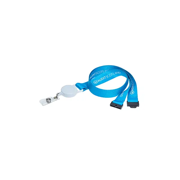 Screen Printed Lanyard + Badge Reel Reflex Blue Screen Printed Lanyard + Badge Reel