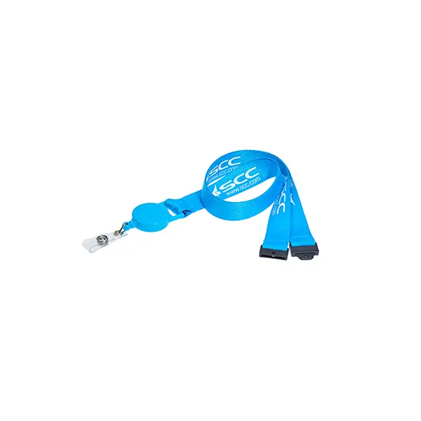 Screen Printed Lanyard + PANTONE® Badge Reel Reflex Blue Screen Printed Lanyard + PANTONE® Badge Reel