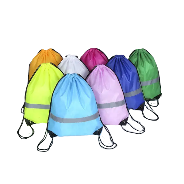 Screen Printed Reflective Drawstring Orange Screen Printed Reflective Drawstring