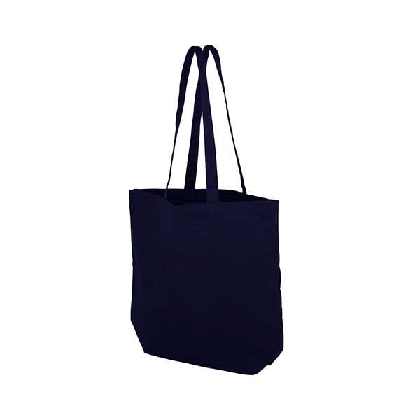 Unprinted Bayley Navy Blue Coloured Canvas Shopper Bag