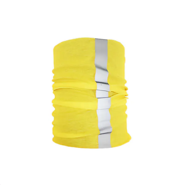 Plain Reflective Neck Tube Bandana Plain Reflective Neck Tube Bandana On Mannequin Head - Yellow With Reflective Stripe