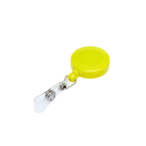 Yellow Retractable Ski Reel/Badge Reel